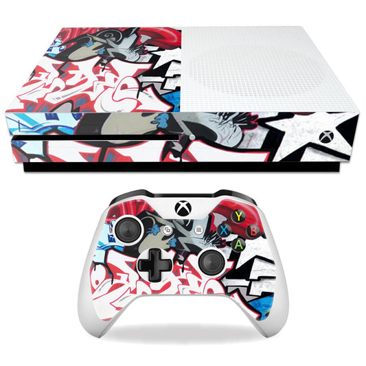 MightySkins Skin Compatible with Microsoft Xbox One S - Graffiti Mash Up | Protective, Durable, and Unique Vinyl Decal wrap Cover | Easy to Apply