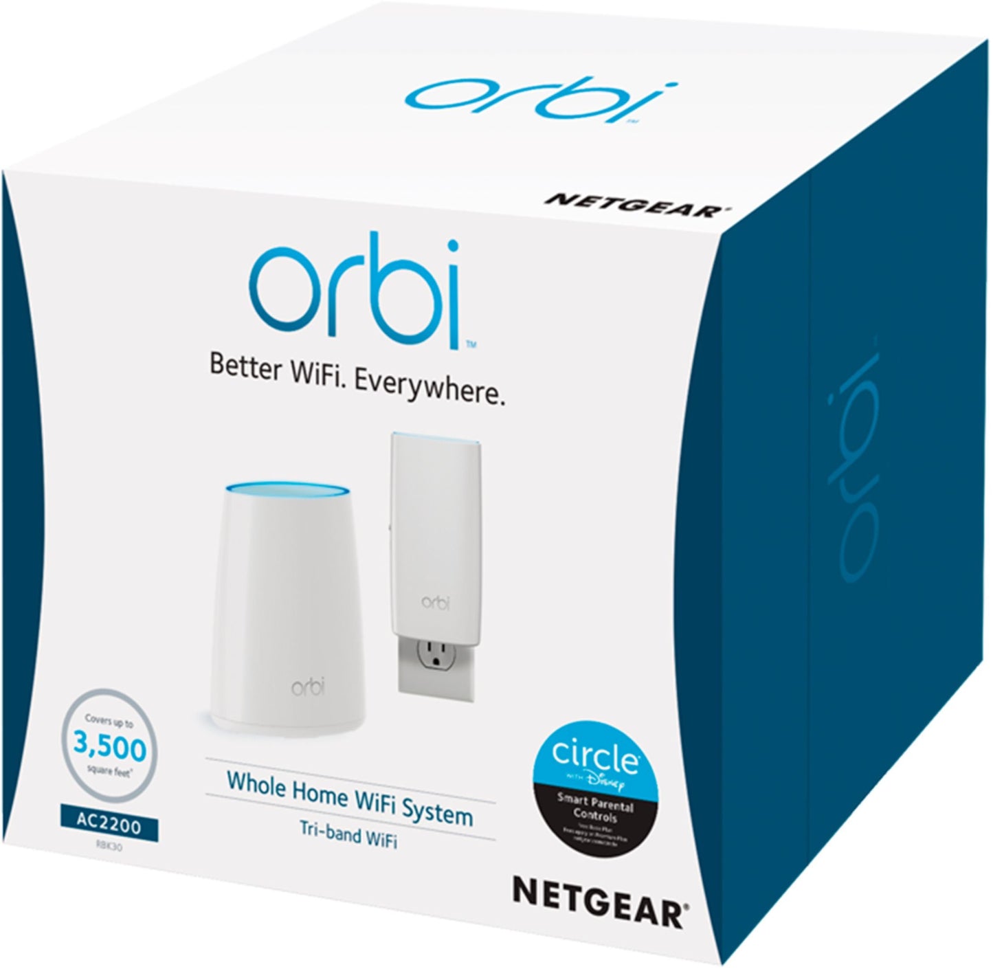 NETGEAR RBK30-100NAS Orbi Whole Home Mesh WiFi System - Simple setup, Wireless router replacement, no WiFi dead zones, Works with Amazon Alexa, Up