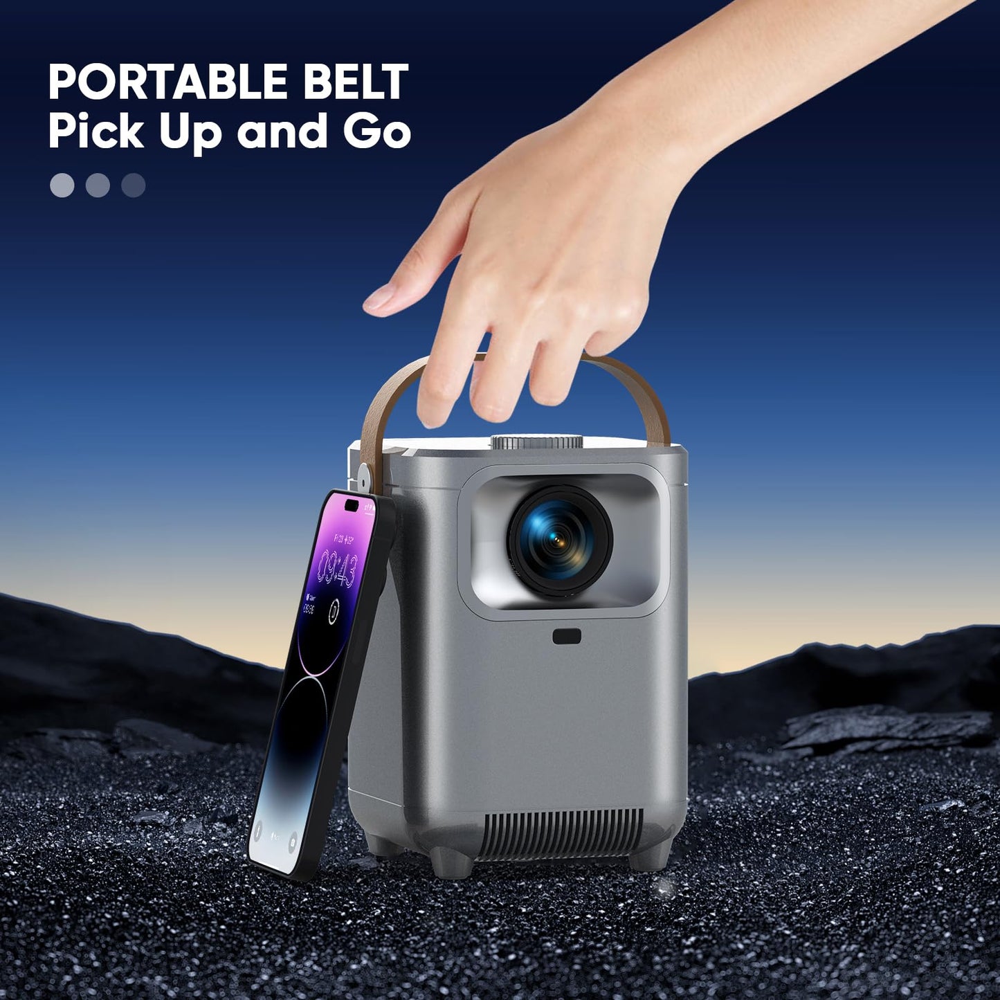 ?Electric Focus & Auto Keystone?TMY Portable Projector with WiFi and Bluetooth, 1080P Projector with Zoom, Movie Projector for Phone/Laptop/TV