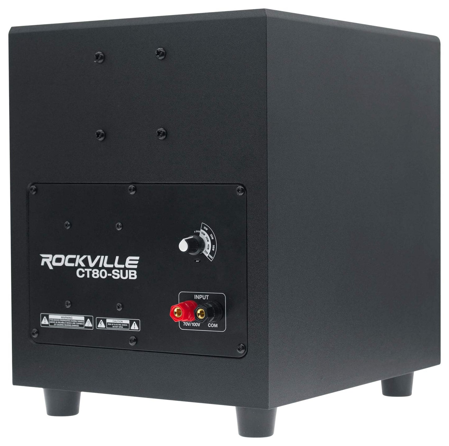 Rockville CT80 8" 70V Commercial Subwoofer, Wall-Mount Bracket, Deep Bass, Wide Frequency, Durable Build, for Restaurants and Conference Rooms