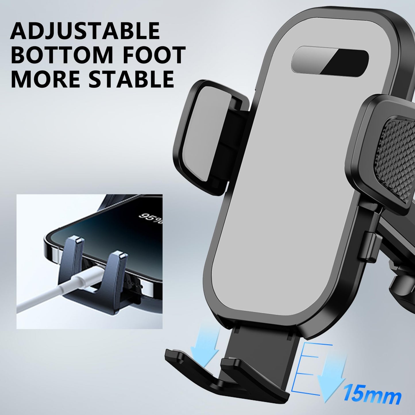 KOBBRAN Car Phone Holder Phone Mount for Car Windshield Dashboard Air Vent Universal Hands Free Automobile Cell Phone Holder Fit for iPhone Samsung