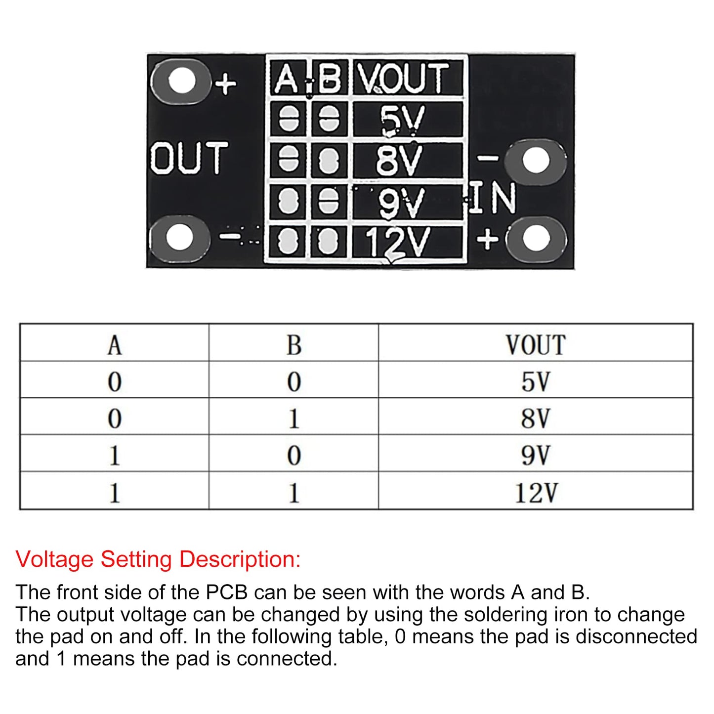 AITIAO 5PCS Multi-Function Mini Boost Module Step Up Board 5V/8V/9V/12V 1.5A LED Indicator DIY Electronic Voltage Module
