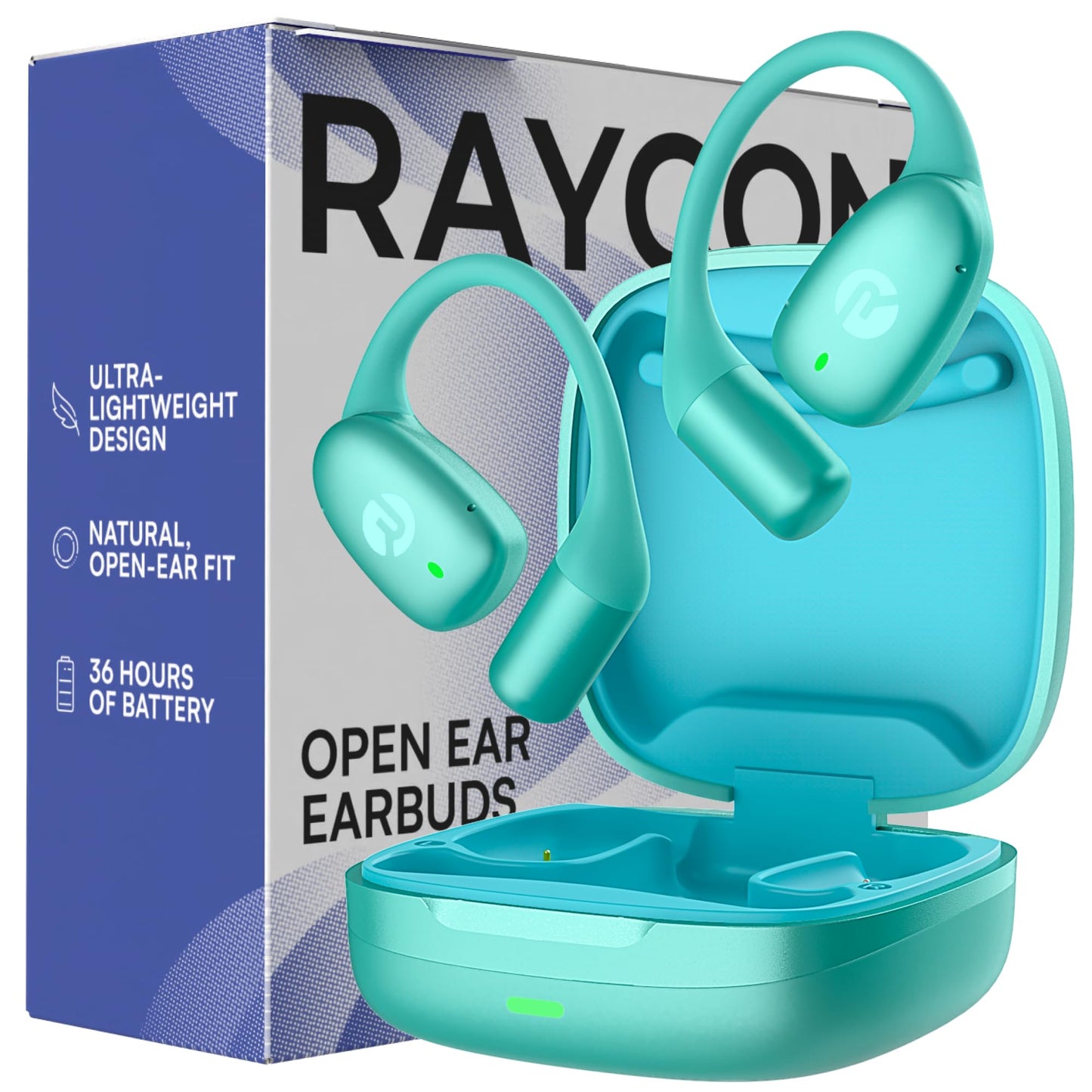 Raycon Essential Open Ear Earbuds - Open Ear Headphones, Earbuds Wireless Bluetooth, Sweat & Water-Resistant Earphones, Running Headphones