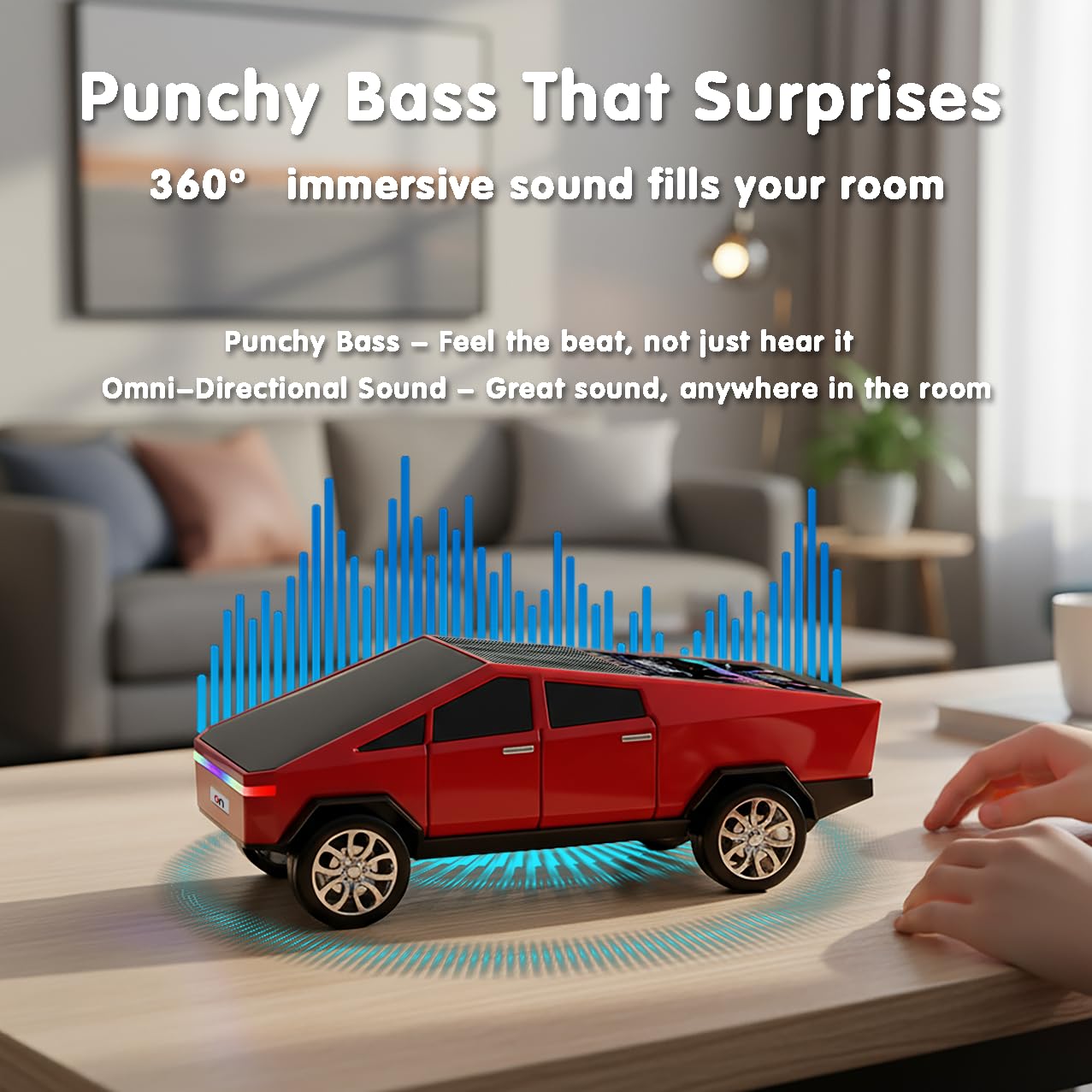 Mesayra Pickup Truck Bluetooth Speaker, Mini Portable Car Sound System with FM Radio, USB Playback, Hands-Free Call, LED Display, Ideal Gift for Men
