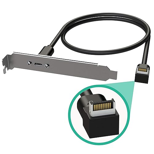 LINKUP - USB 3.2 Gen 2x2 20Gbps USB-C Type Internal Panel Cable Mount Motherboard Header Extension Adapter┃20-Pin A-Key Male with Cover to USB-C…
