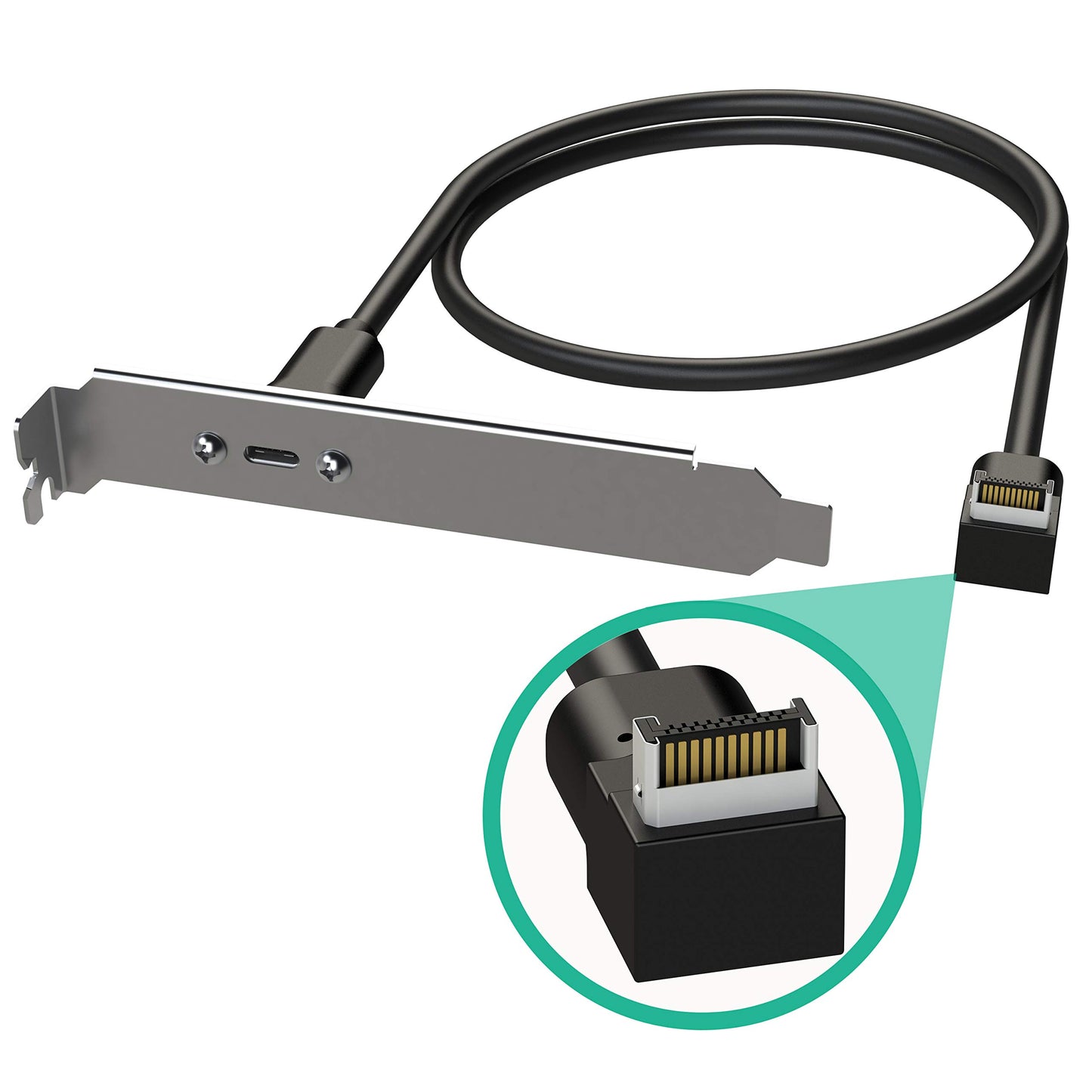 LINKUP - USB 3.2 Gen 2x2 20Gbps USB-C Type Internal Panel Cable Mount Motherboard Header Extension Adapter┃20-Pin A-Key Male with Cover to USB-C…