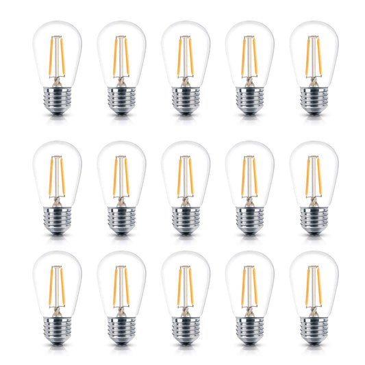 Brightech Ambience PRO Replacement LED Light Bulbs, 2 Watt Vintage Plastic LED Edison Bulbs, 3000K Neutral White Dimmable Outdoor String Lights Bulbs