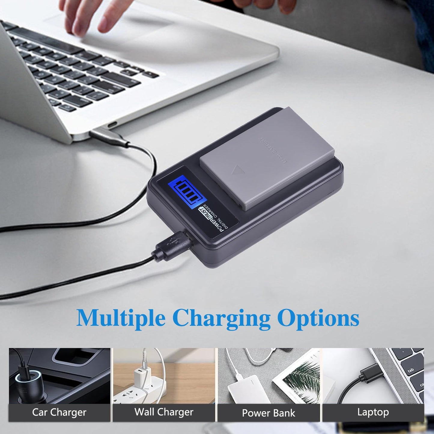 PowerTrust 2-Pack PS-BLS5 BLS-5 BLS5 Bls50 Batteries and LCD USB Charger for Olympus OM-D E-M10,Mark III,Mark II,Pen E-PL2,E-PL6,E-PM2, Stylus 1