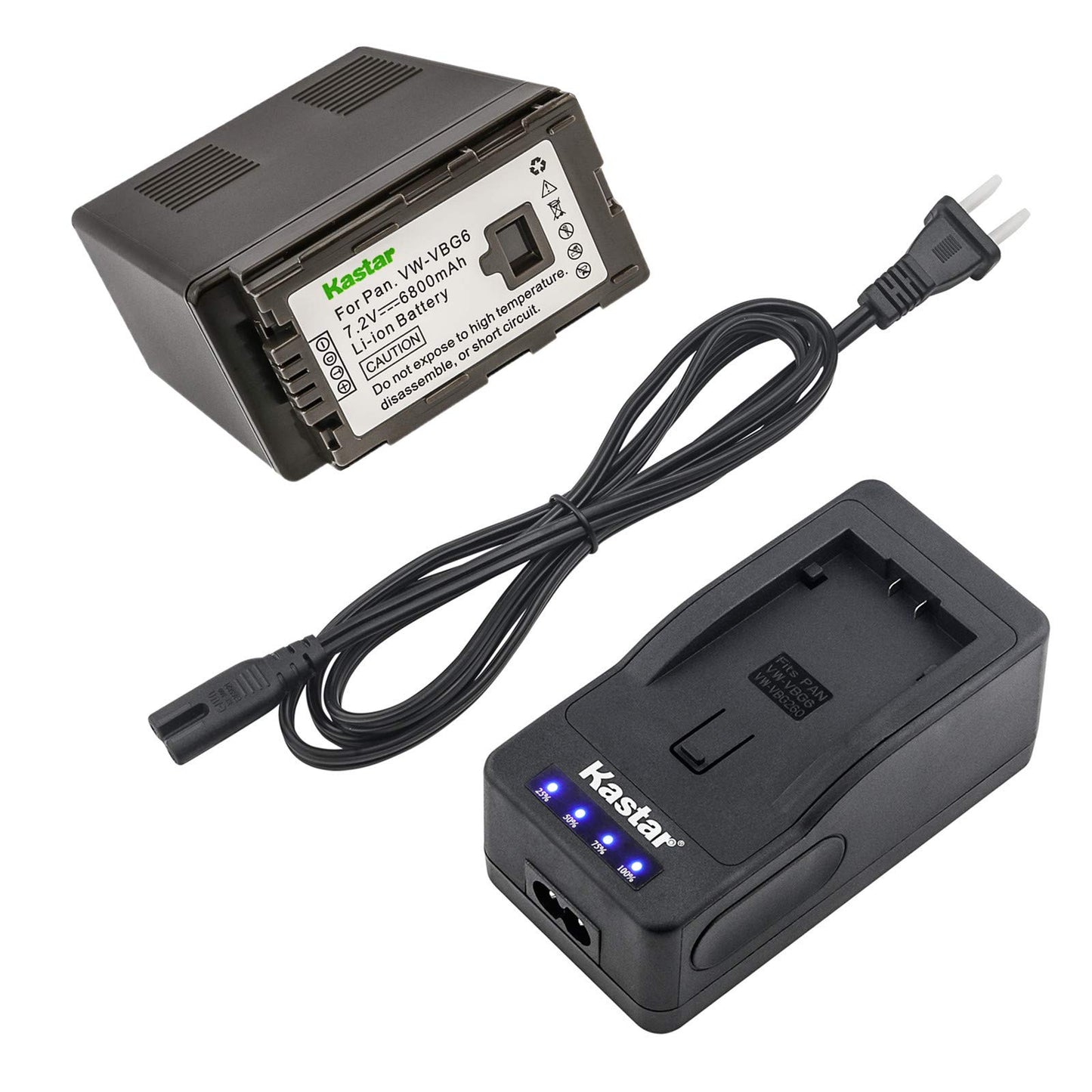 Kastar LED Super Fast Charger & Battery Replacement for Panasonic VW-VBG6 Panasonic AG-AC160A, AG-AC7, AG-AC130A, AG-AC160A, AG-HMC40, AG-HMC70