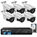 4COVR PoE Security Camera System, AI Human/Vehicle Detection, 8 Channel 8MP PoE NVR 2TB HDD, 6Pcs 8MP Wired Commercial Bullet IP Camera IP67 Night
