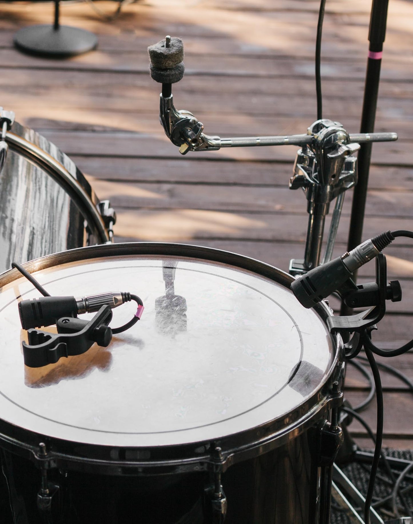 QWORK Drum Microphone Clips, 4 Pack, Black Metal