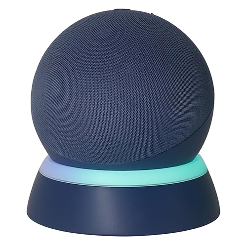 C YECEN Table Stand for Echo Dot 5th & 4th Generation Desktop Holder Mount,Base Bracket with Light Guide and with Built-in Cable Management,Deep Sea