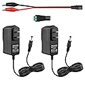 Minidodoca 2 Pack 12V 1A AC/DC Power Supply - 100-240V AC to DC 12V 1A Power Adapter with 5.5x2.5mm & 5.5x2.1mm DC Plug
