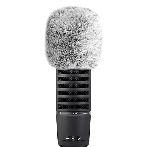 LEFXMOPHY for Electro-Voice RE20 Microphone Pop Filter Furry Wind Muff Grey Windsock Cover