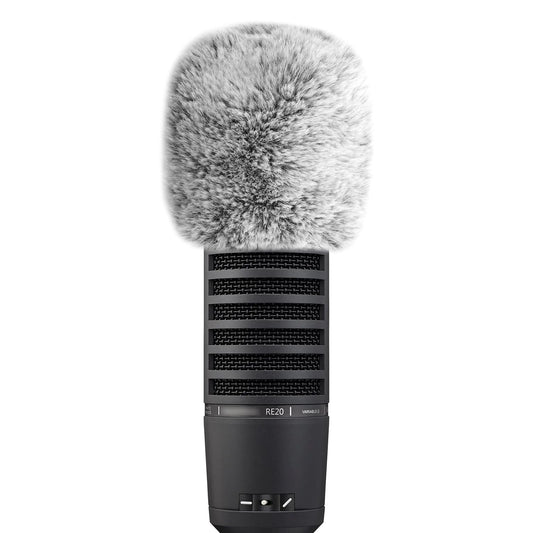 LEFXMOPHY for Electro-Voice RE20 Microphone Pop Filter Furry Wind Muff Grey Windsock Cover