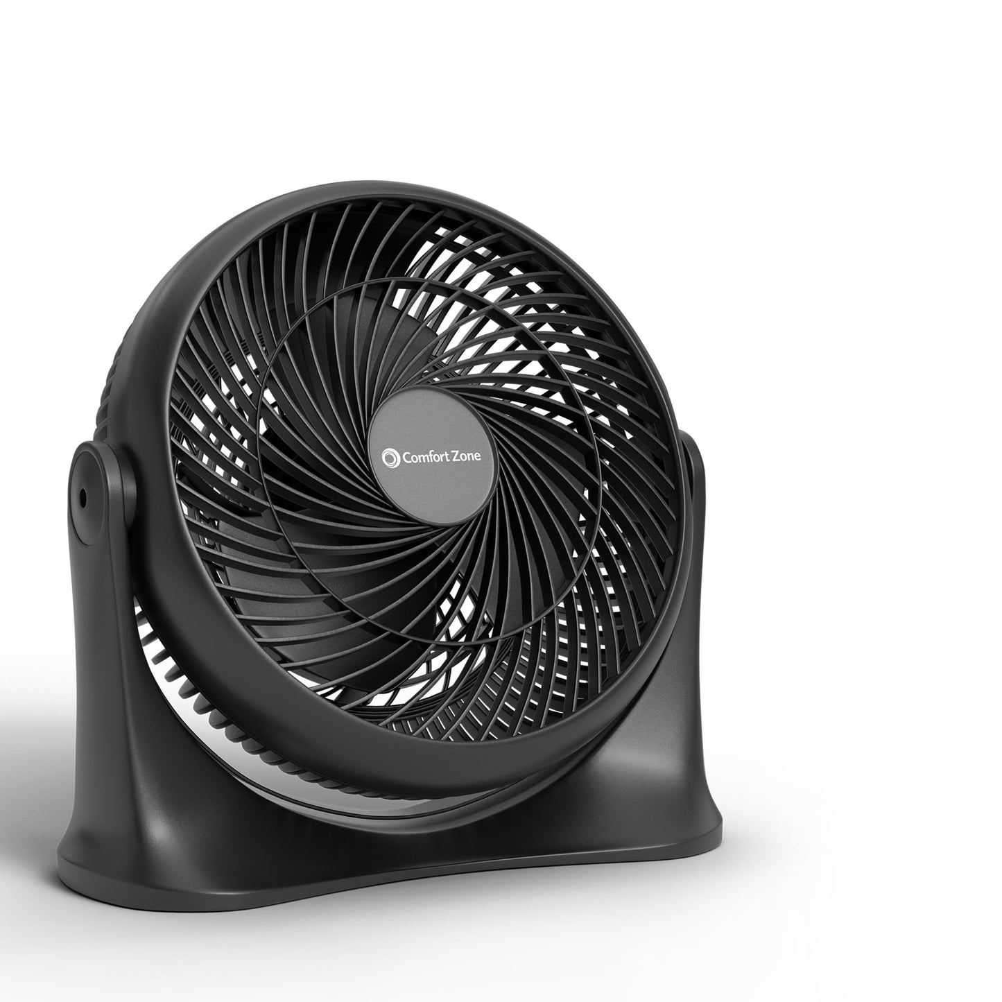 Comfort Zone 11-Inch Tabletop Air Circulator Fan - Quiet 3-Speed Personal Desk Fan with 7-Inch Blades, 90° Adjustable Tilt for Home, Office,
