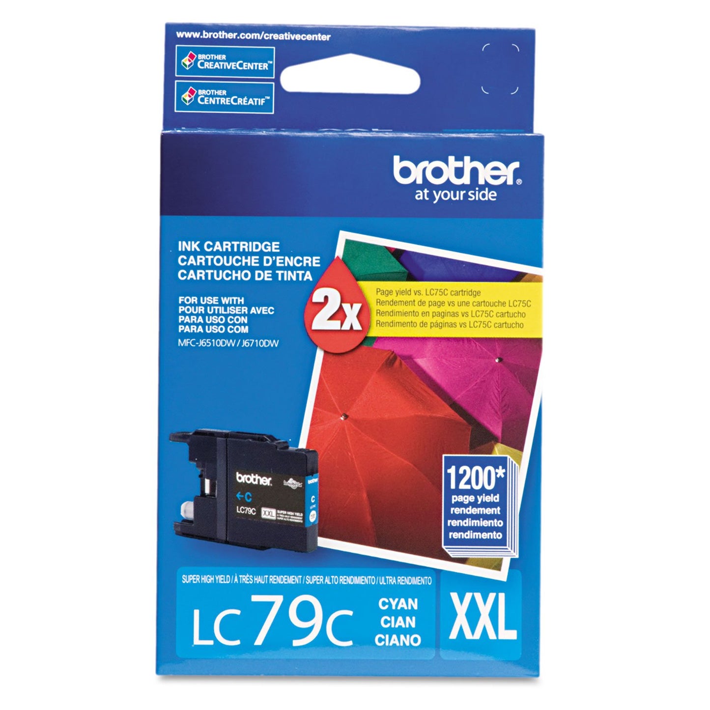 Brother LC79C LC79C Innobella Super High-Yield Ink, Cyan