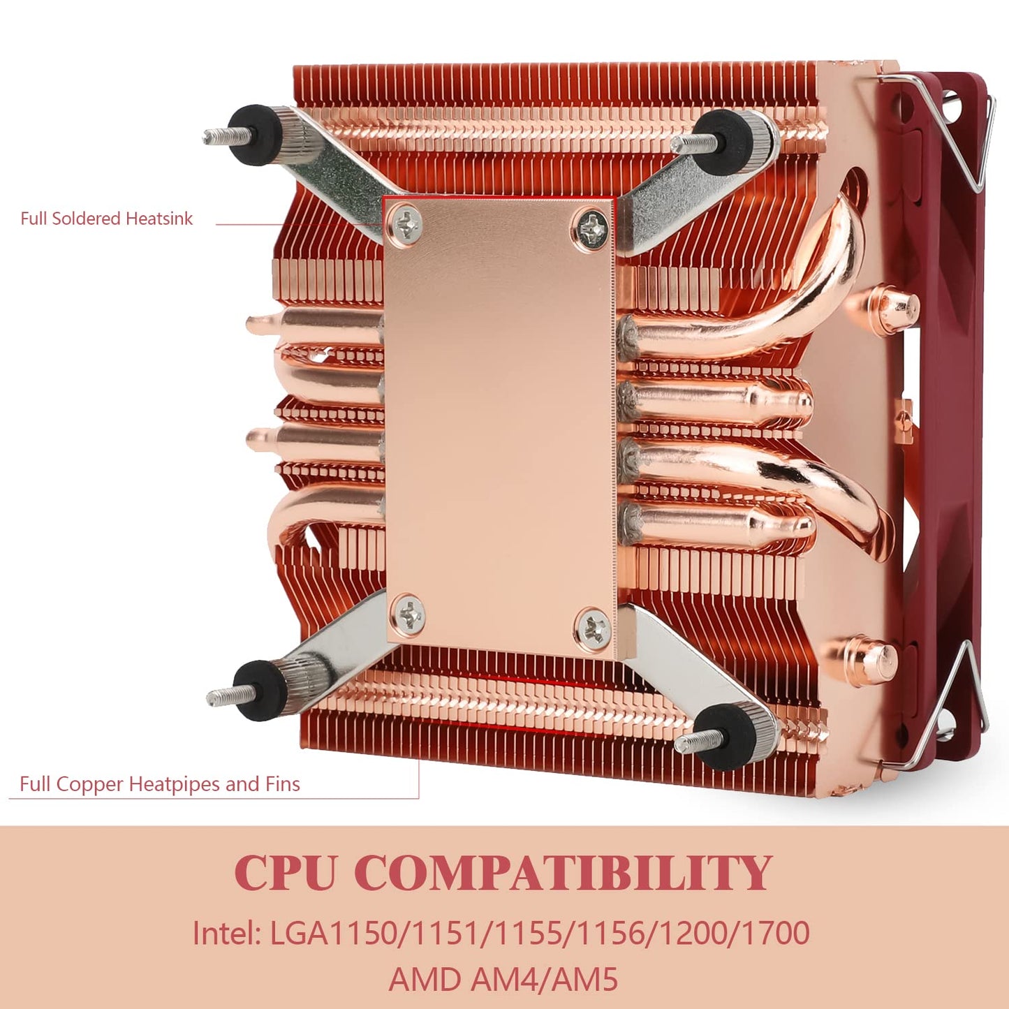 Thermalright AXP90-X47 Full Low Profile ITX CPU Air Cooler, 47mm Height Cooling, TL-9015R Slim PWM Fan, 2700RPM Speed, for AM4 AM5/Intel