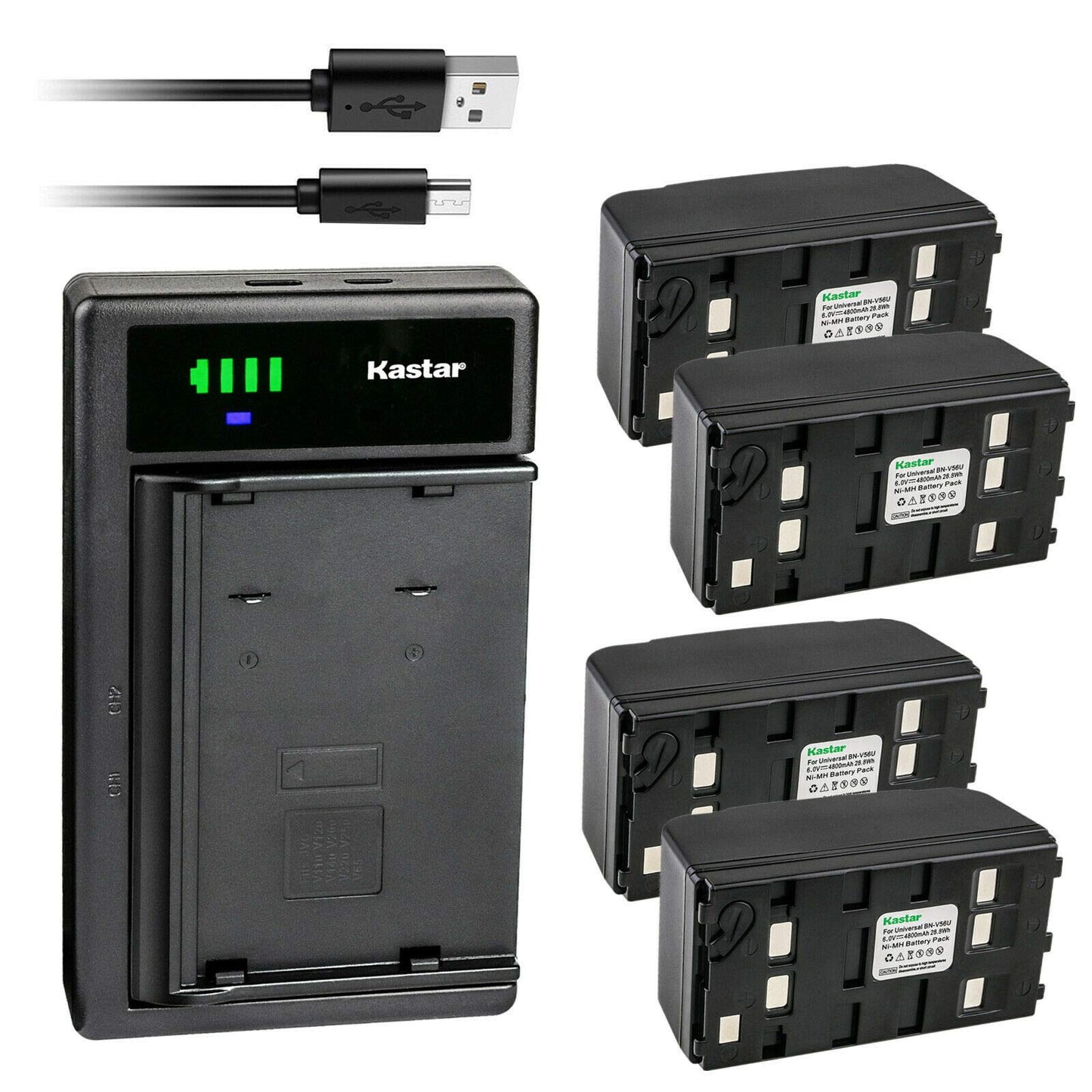 Kastar 4-Pack Battery and Smart USB Charger Replacement for Samsung NC120N SCA-12, SC-L100 SC-L150 SC-L300 SC-L330 SC-L350, BNH-159-2.11, CAM-UN20NM