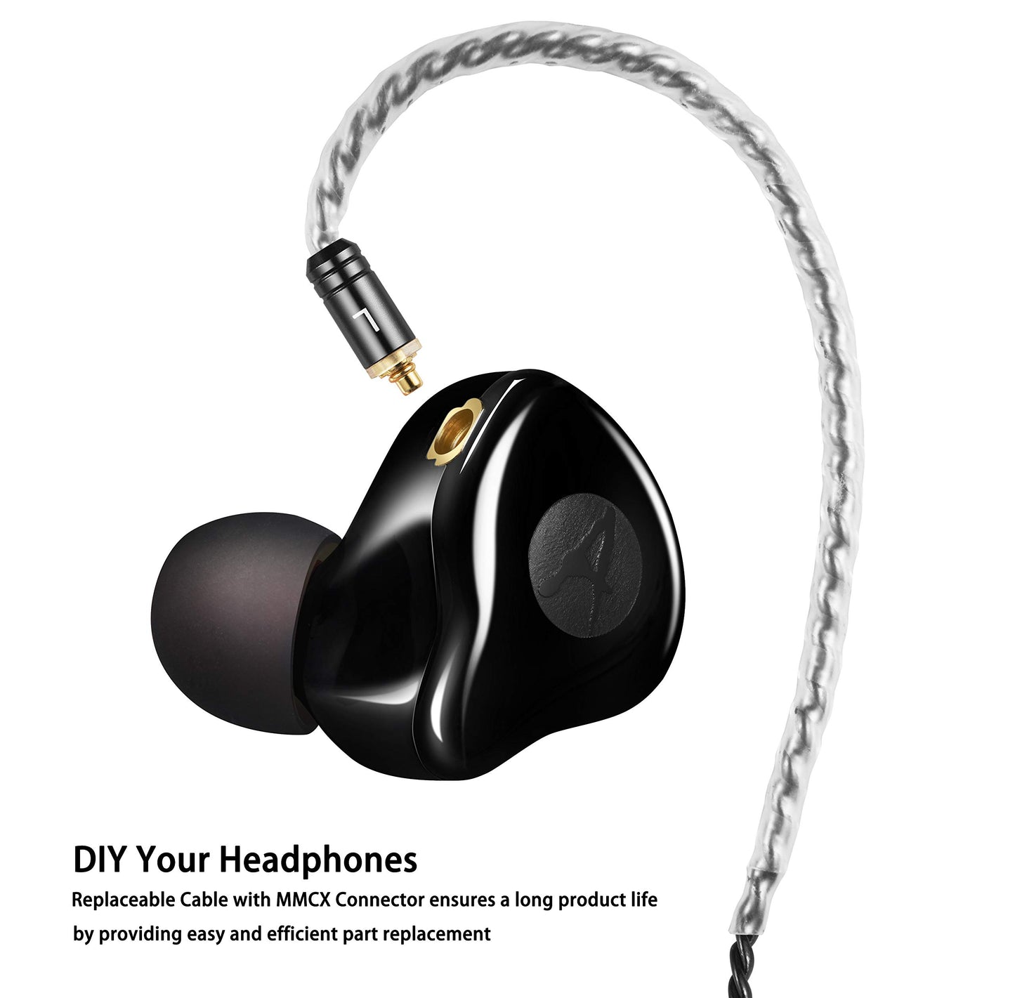 DEMAKE in Ear Monitor with Detachable 3.5mm Cable, with Mic