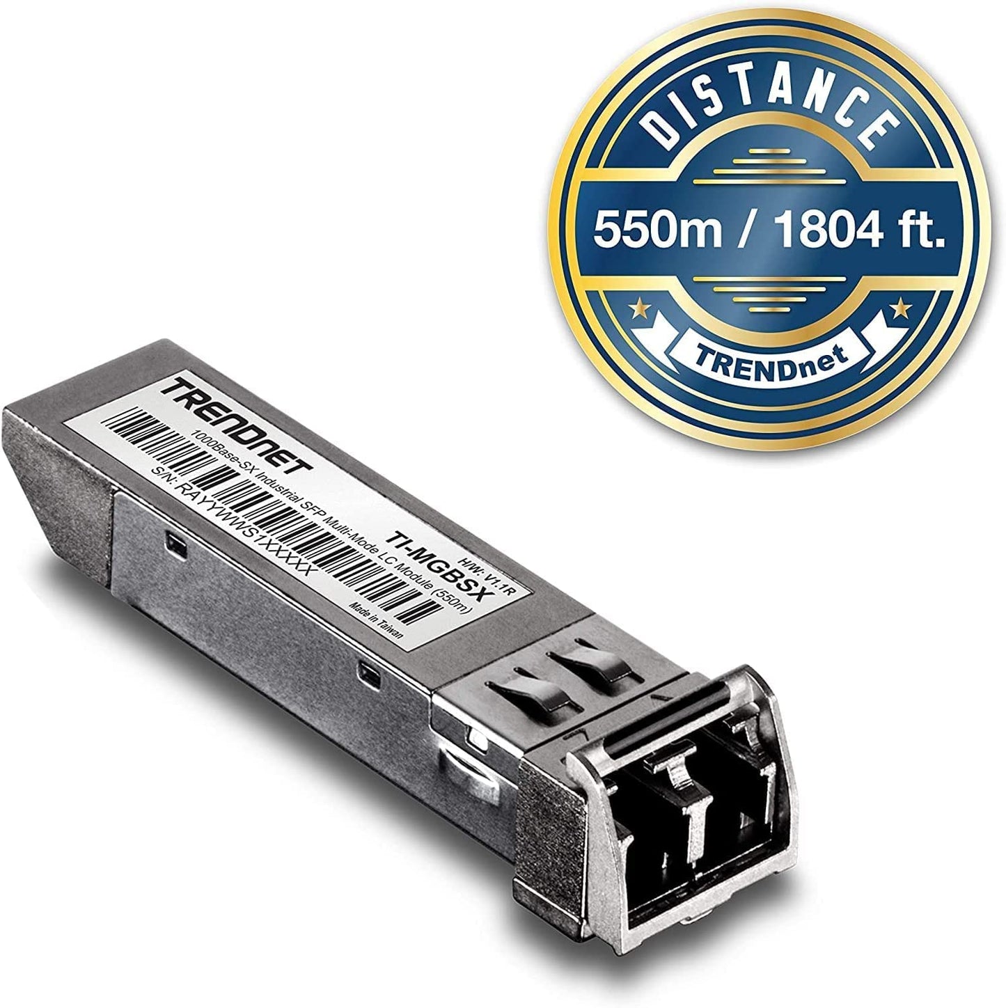TRENDnet 1000Base- SX Industrial SFP to RJ45 Multi-Mode LC Module, TI-MGBSX, Up to 550m (1,804 Ft), IEE 802.3z, ANSI Fiber Channel, Data Rates up