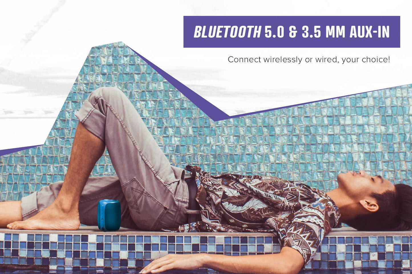 Creative Muvo Play Portable Bluetooth 5.0 Speaker, IPX7 Waterproof for Outdoors, Up to 10 Hours of Battery Life, with Siri and Google Assistant (Blue)