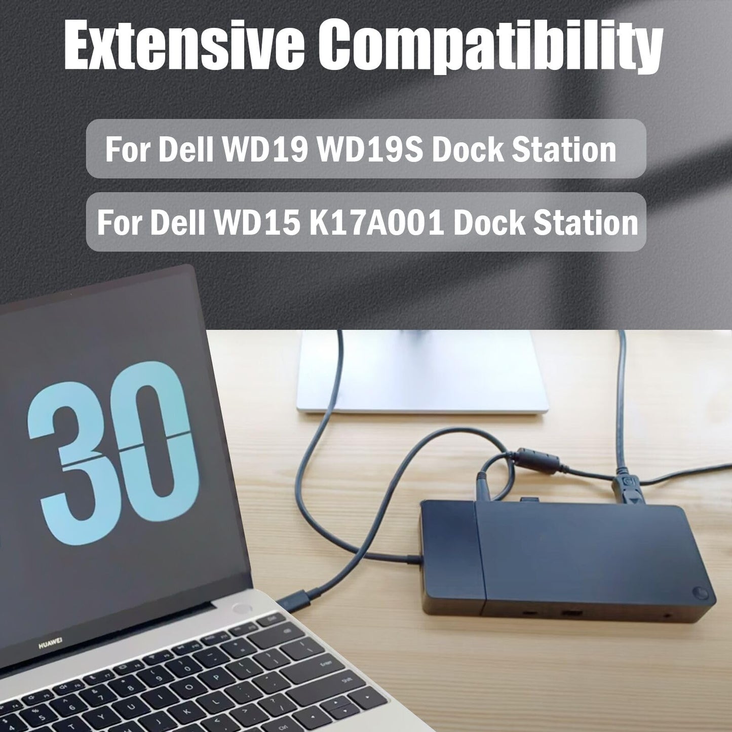 180W Charger Compatible with Dell WD22TB4 WD19 WD19S WD19TB WD19TBS K20A001 D6000 D6000S Thunderbolt Dock, WD15 TB15 TB16 TB18DC K16A K17A Monitor…