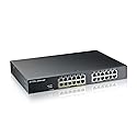Zyxel 24 Port PoE Switch | Smart Managed | Gigabit Network Ethernet Switch | 12x GbE + 12x GbE PoE+ with 130W Budget | Rack Mount | Smart Fan