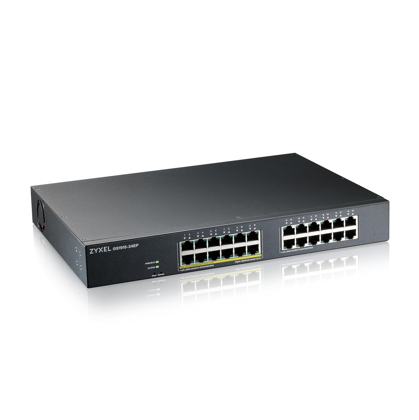 Zyxel 24 Port PoE Switch | Smart Managed | Gigabit Network Ethernet Switch | 12x GbE + 12x GbE PoE+ with 130W Budget | Rack Mount | Smart Fan