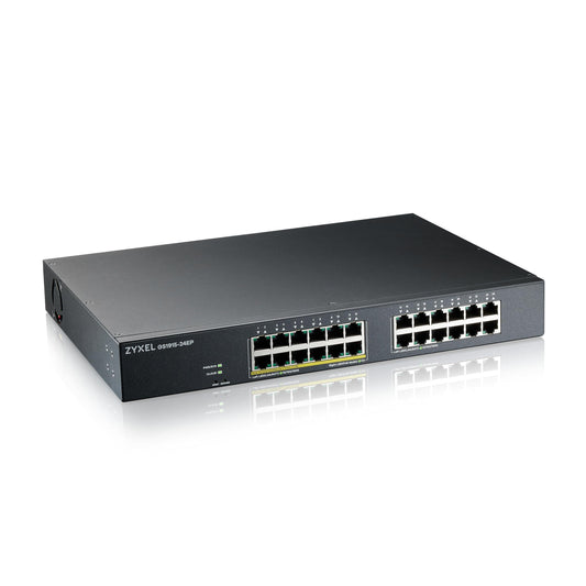 Zyxel 24 Port PoE Switch | Smart Managed | Gigabit Network Ethernet Switch | 12x GbE + 12x GbE PoE+ with 130W Budget | Rack Mount | Smart Fan