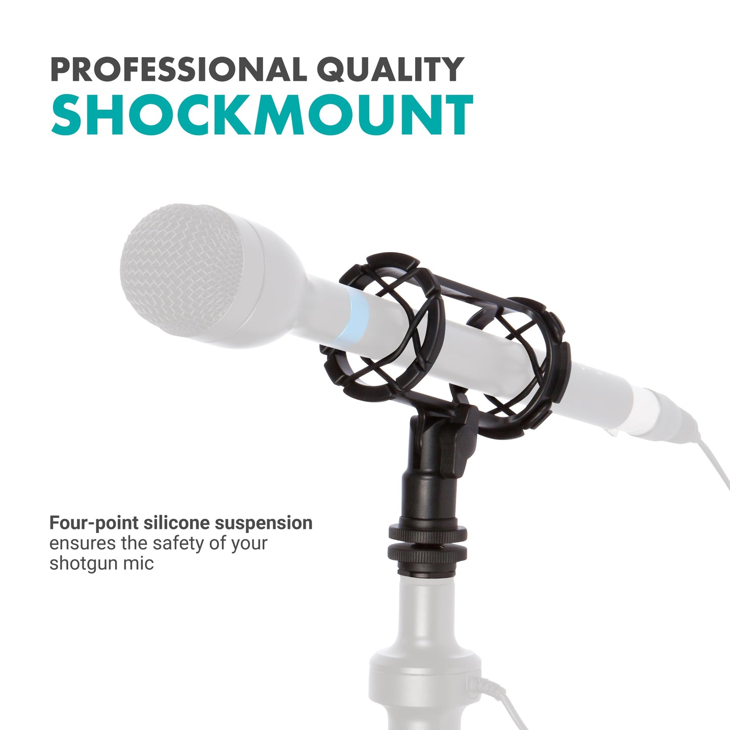 Movo SMM1 Microphone Shock Mount with Camera Cold Shoe for Shotgun Microphones 19-25mm in Diameter (Including Rode NTG-1, NTG-2, Sennheiser MKE-600)