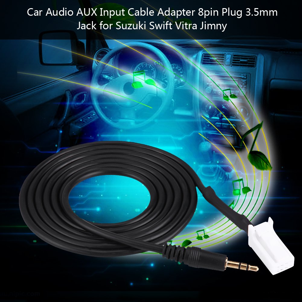 Suuonee Car Cable, Plug 3.5mm Input Adapter for Swift Jimny, Easy Connect Devices Music Plug Play, Compatible Car Stereo Direct Replacement
