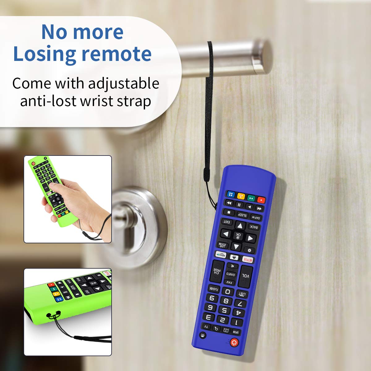 2Pack Silicone Case for LG AKB75095307 AKB75375604 AKB74915305 Remote, Alquar Shockproof Anti-Lost Remote Cover Holder Skin Sleeve Protector for LG
