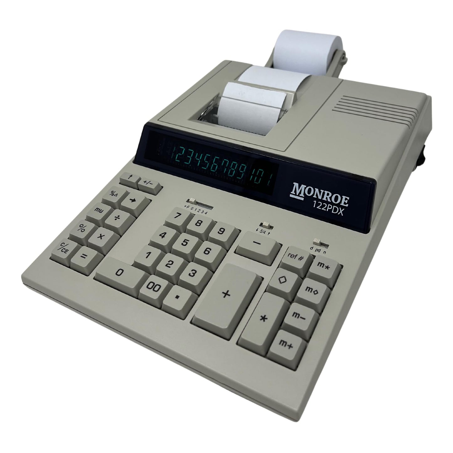 Monroe 122PDX Medium Duty Printing Calculator with Extra Large Plus and Minus Keys