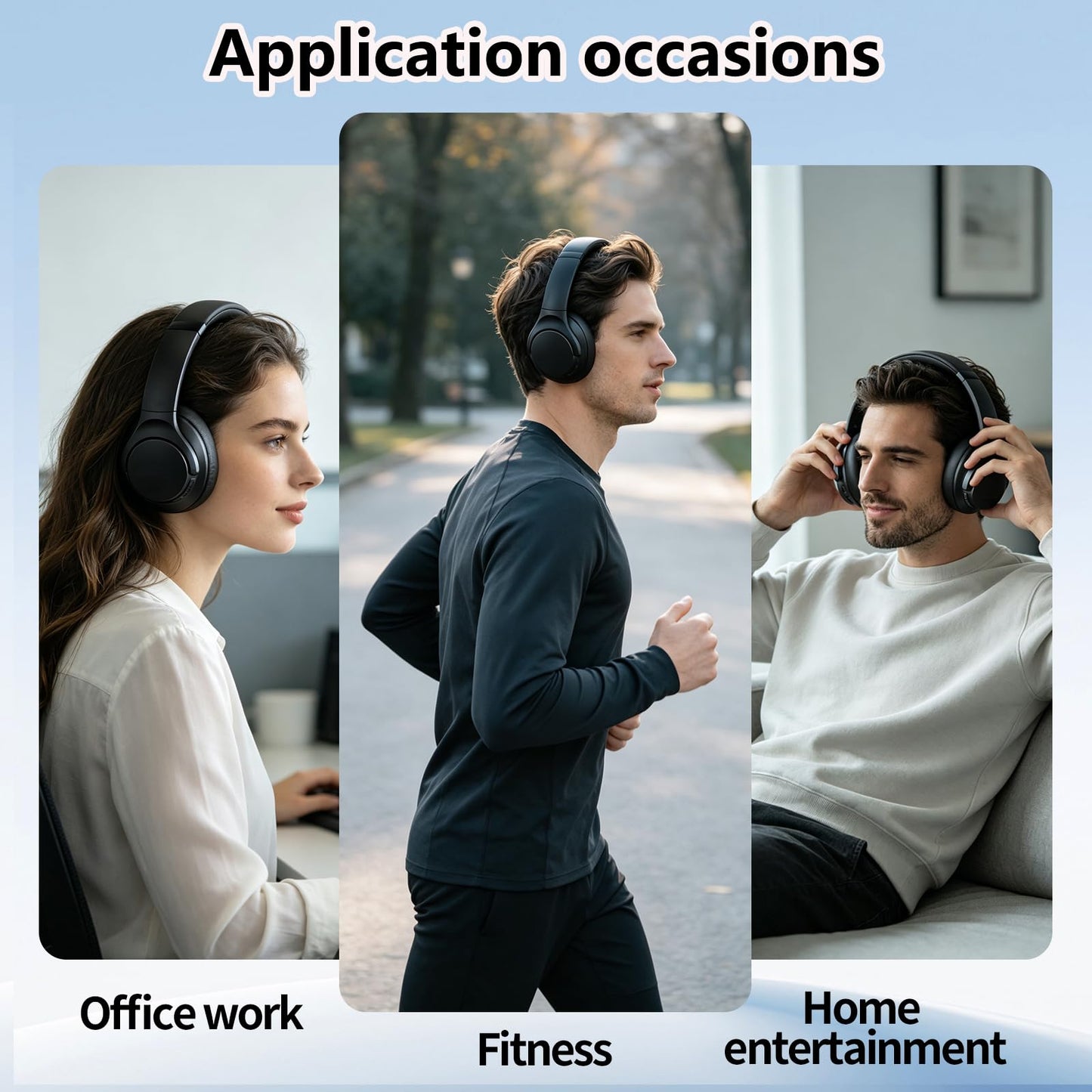 ZLiT Earpads for Anker Life Q20 Q20 BT Headphone Ear Cup Replacement Ear Pads Cushions Earmuffs Pads(Black)