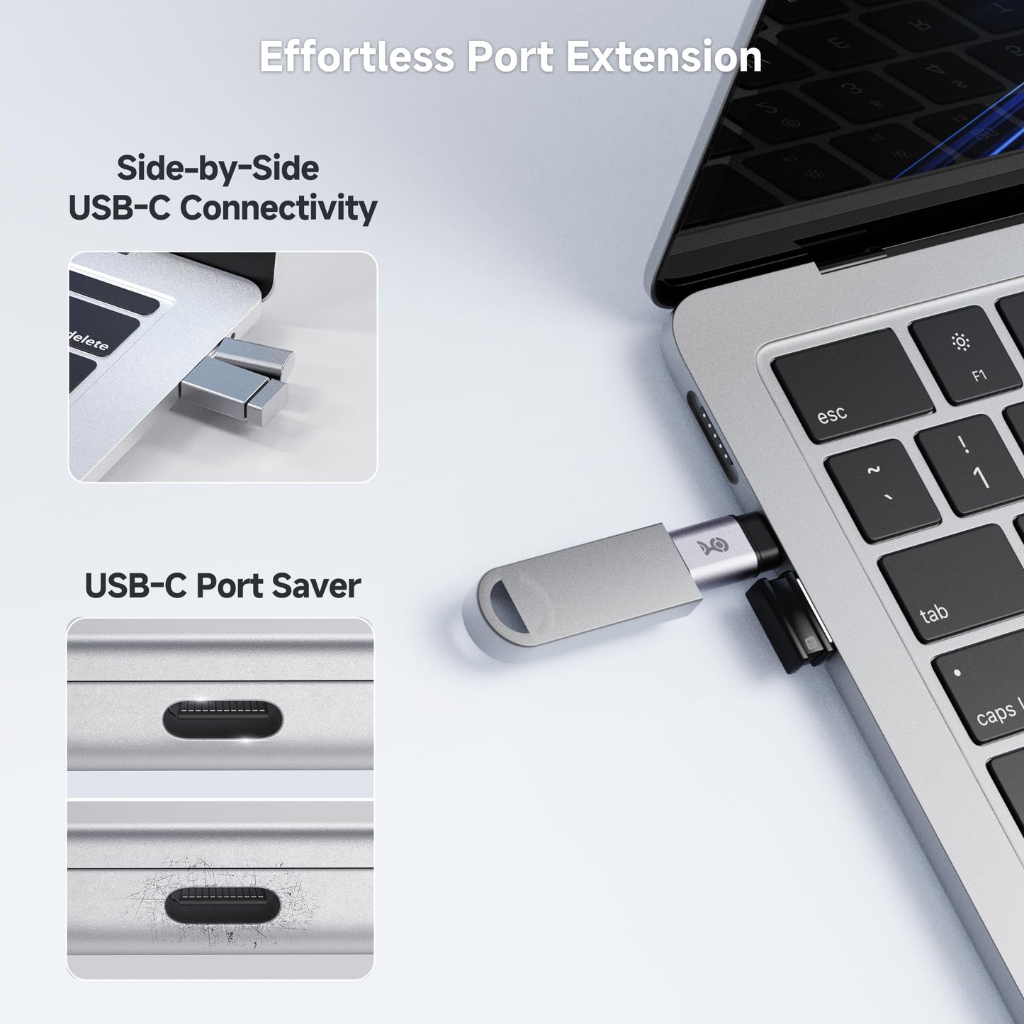 Cable Matters 2-Pack USB C Extender Adapter, Up to [4K@240Hz Video, 240W Charging, 40Gbps Data Transfer], USBC Female to USBC Male Adapter, USB Type…