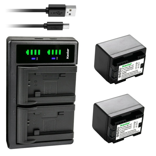 Kastar 2-Pack Battery and LTD2 USB Charger Replacement for Canon BP-708 BP708, BP-709 BP709, BP-718 BP718, BP-727 BP727, US 6055B002 Battery, Canon