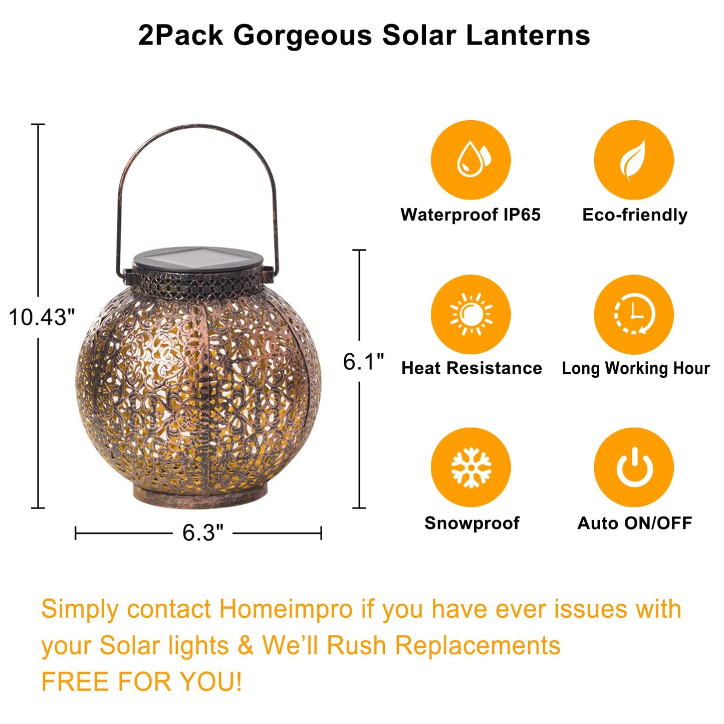 2Pack Solar Outdoor Lanterns Waterproof, Garden Gifts for Mom, Rose Solar Garden Decor , Warm White Table Lights for Yard Art, Porch, Mothers Day