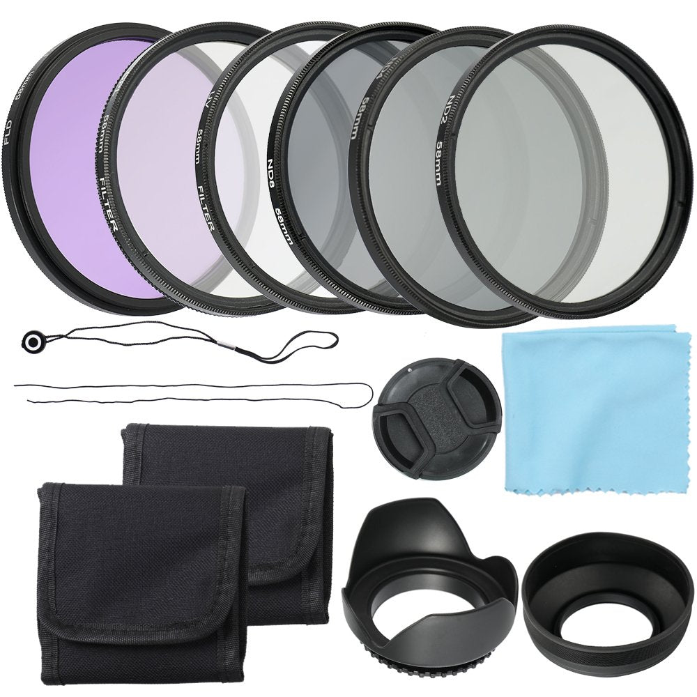 Andoer Professional Camera CPL FLD Lens Filters Kit and Altura Photo Neutral Density Filter Set Photography Accessories 58mm