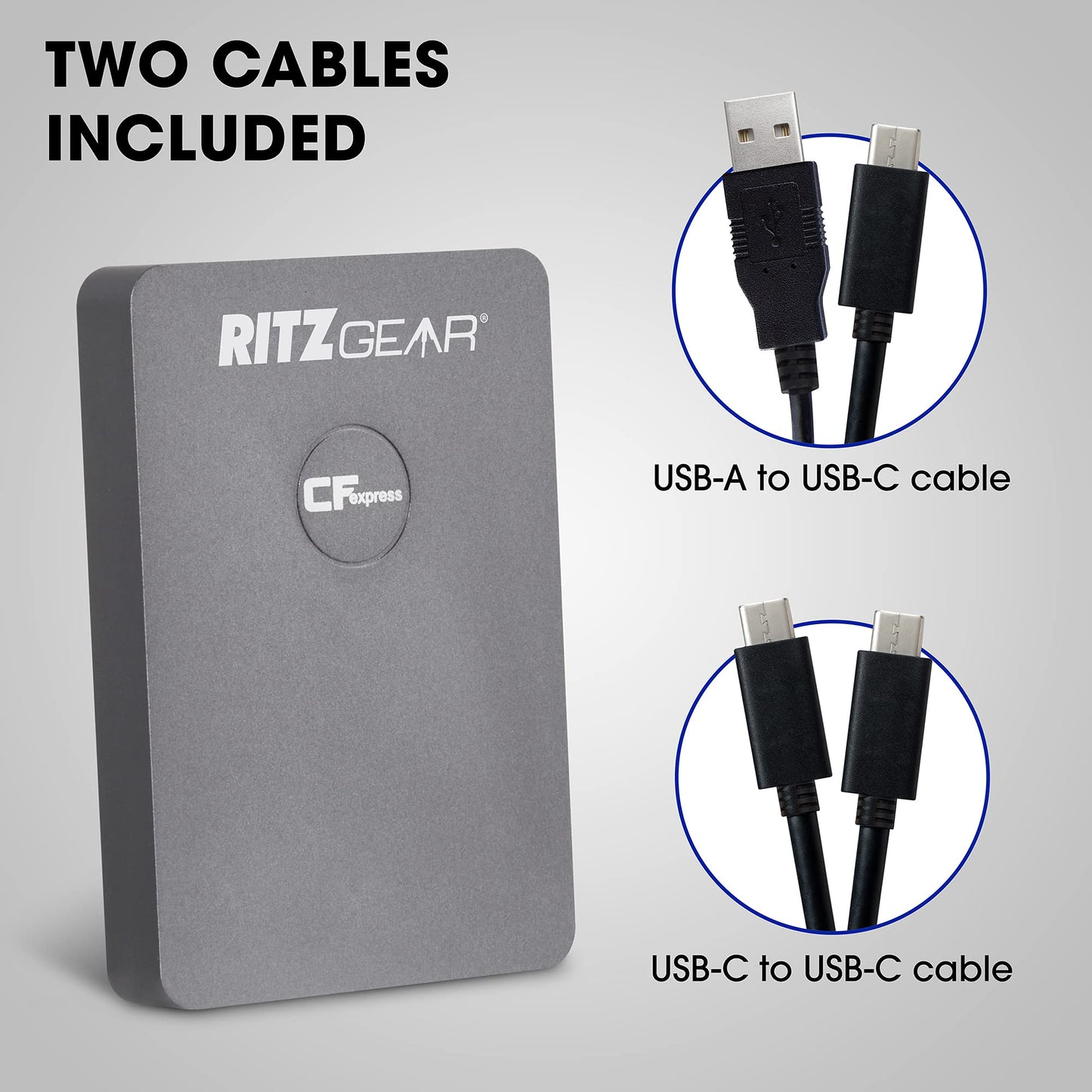 Ritz Gear CFExpress Type B 256GB Card (1700/1100 R/W), Pairs with Compatible Canon & Panasonic DSLR Cameras. Includes CFexpress Type B Card Reader