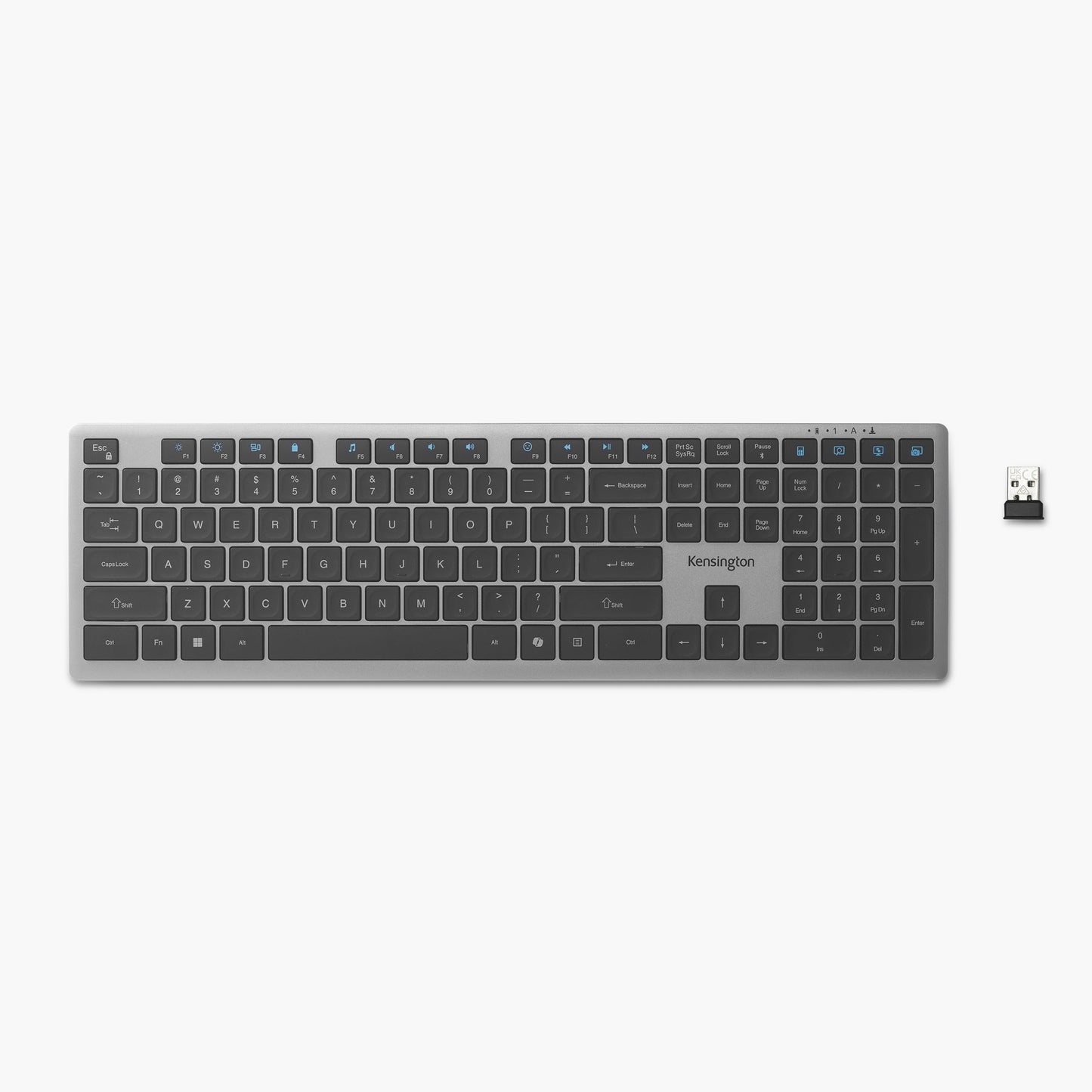 Kensington KB535 Wireless Keyboard, Bluetooth & 2.4GHz Connection, Full-Size Layout, Quiet Scissor-Switch Keys, Programmable, Copilot Hotkey