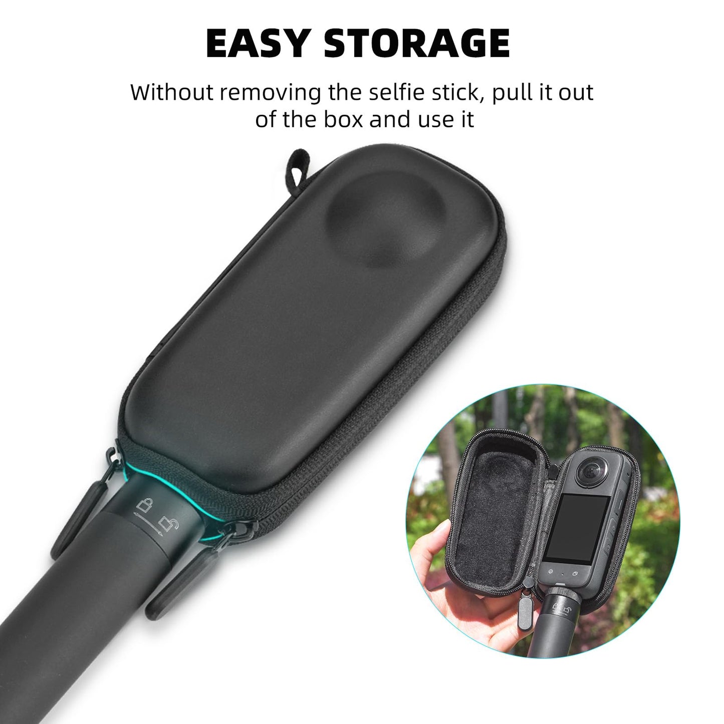 BRDRC Carrying Case for Insta360 X3, Portable Storage Bag Lens Protective Cover Hard Shell Protector Travel Case with wrist strap for Insta360 ONE X