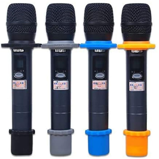 YTYKINOY 4 Sets Wireless Handheld Microphone Shakeproof Anti-Rolling Mic Protection Silicone Ring & Bottom Rod Sleeve Holder Stand for KTV Device (4