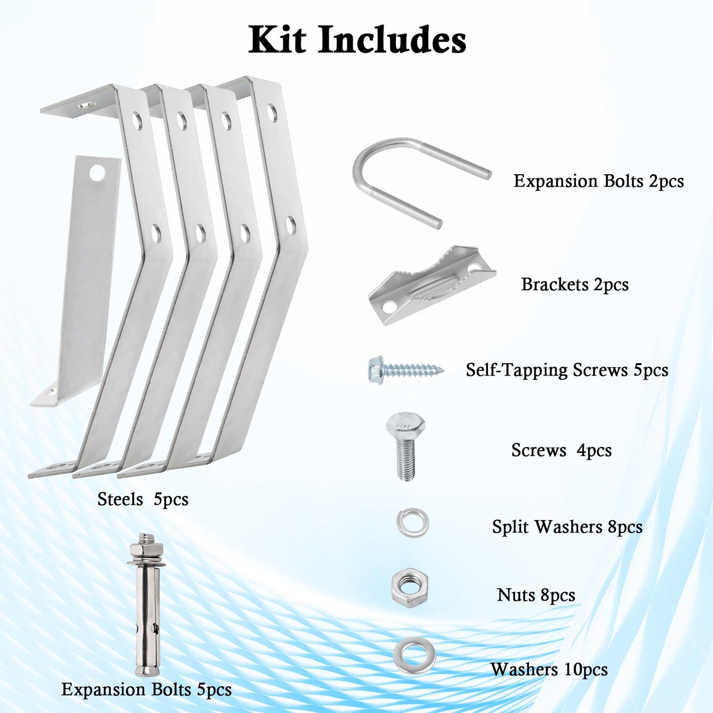 XRDS-RF Antenna Wall Mount 6 Inch Heavy-Duty Stand Off Wall Mast Mount Windproof Antenna Mounting Bracket (2-Leg + 3-Leg)