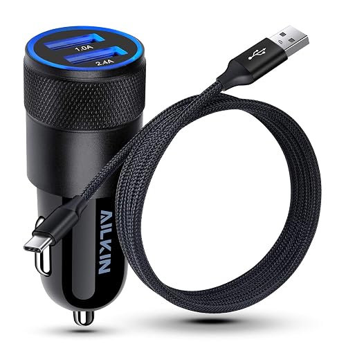 Type C USB Car Charger for Samsung Galaxy S21+ S21 Ultra 5G S20 FE S20+ S10 Plus Note20 A52 A51 A71 A72 A10e, Google Pixel 5 4a, Dual-Port Power