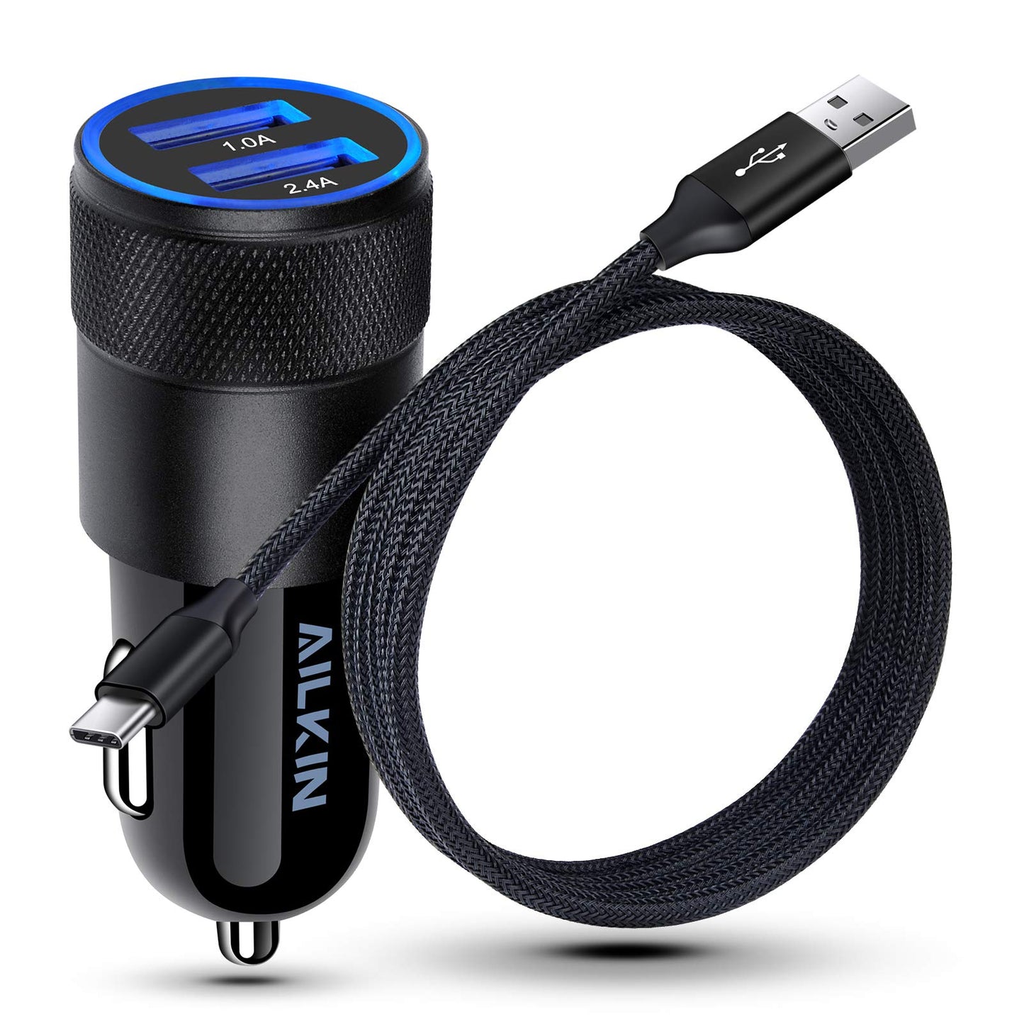 Type C USB Car Charger for Samsung Galaxy S21+ S21 Ultra 5G S20 FE S20+ S10 Plus Note20 A52 A51 A71 A72 A10e, Google Pixel 5 4a, Dual-Port Power