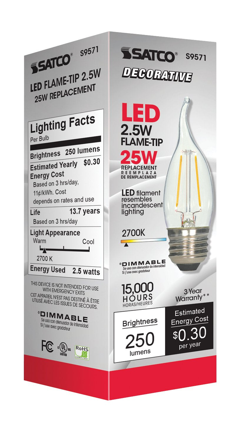 Satco S9571 Medium Light Bulb in Light Finish, 4.31 inches