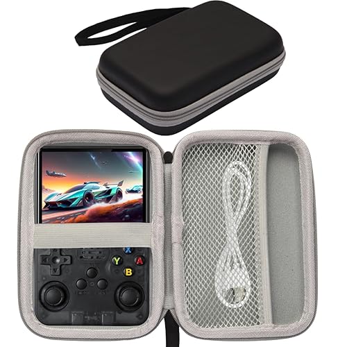 Hard Carrying Case Compatible with R36S/R36 PRO/R40S PRO Handheld Game Console, Storage Holder EVA Bag for 3.5 inch Portable Game Console Accessories