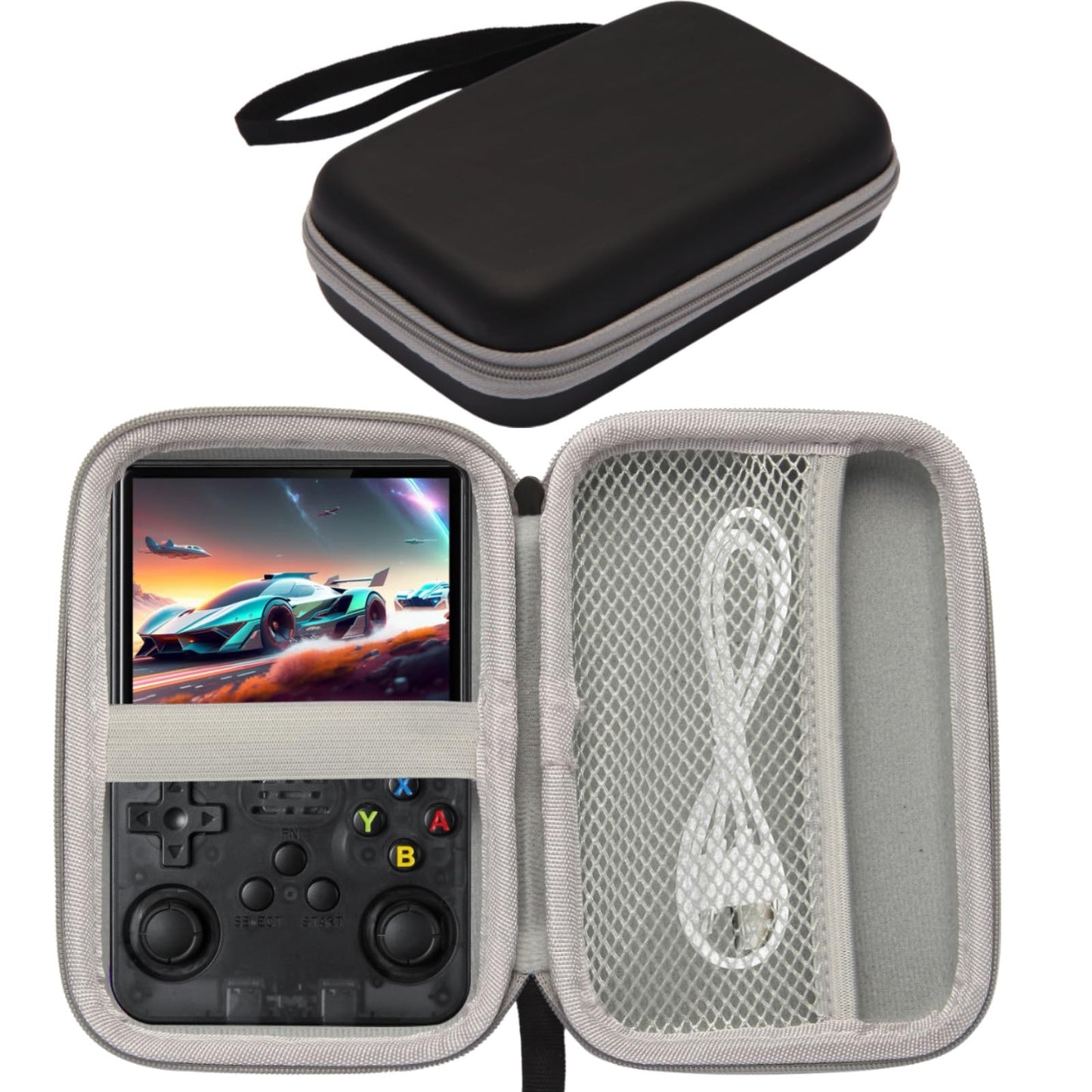 Hard Carrying Case Compatible with R36S/R36 PRO/R40S PRO Handheld Game Console, Storage Holder EVA Bag for 3.5 inch Portable Game Console Accessories