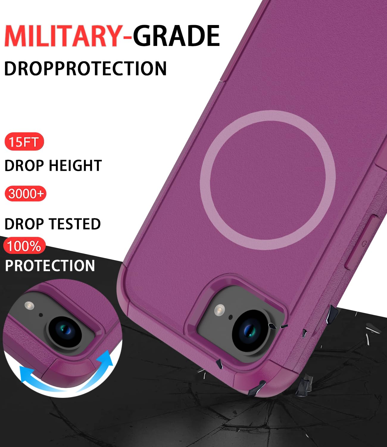Diverbox for iPhone 16e Case & iPhone 17e Case [Compatible with MagSafe] [Shockproof] [Dropproof] [with Screen Protector ] Heavy Duty Protection Phone